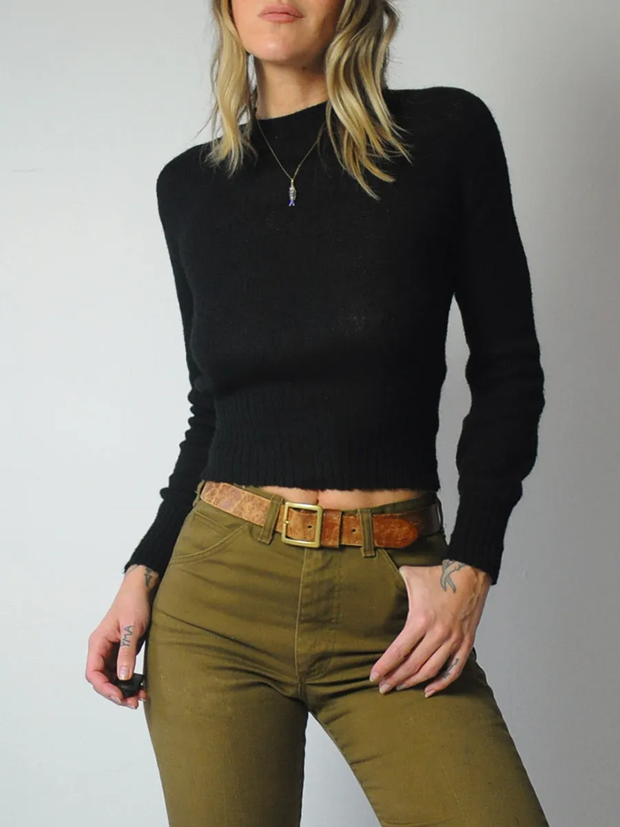 1960's Black Cropped Sweater