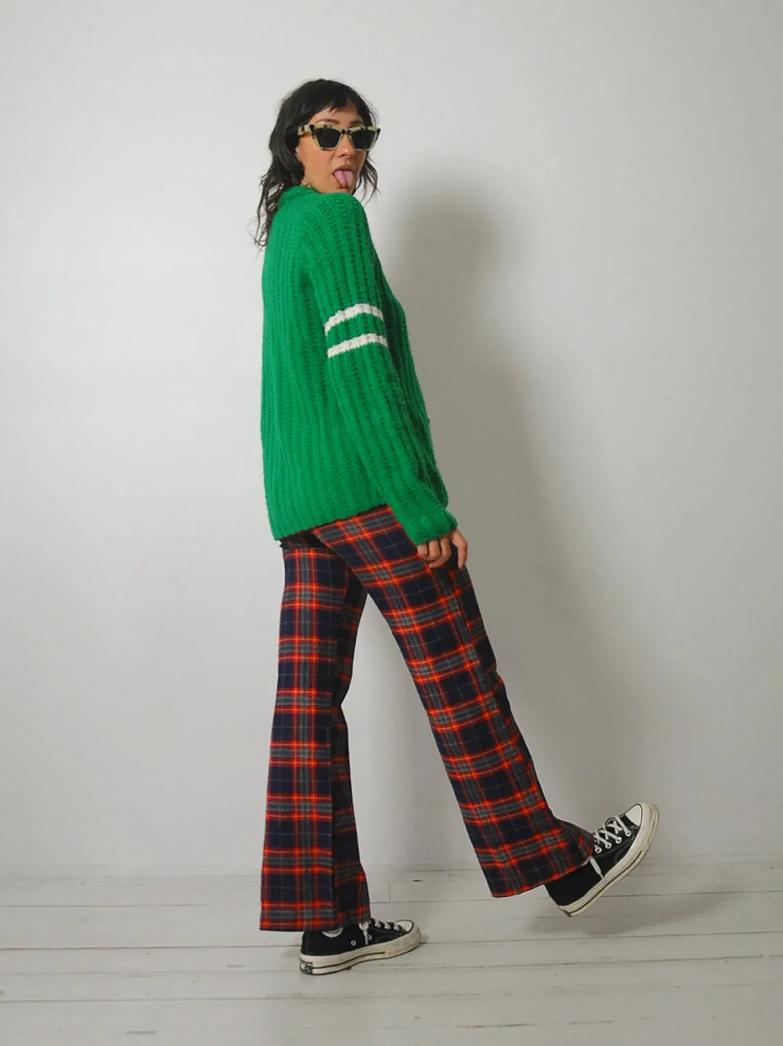 1970's Lucky Kelly Green Cardigan