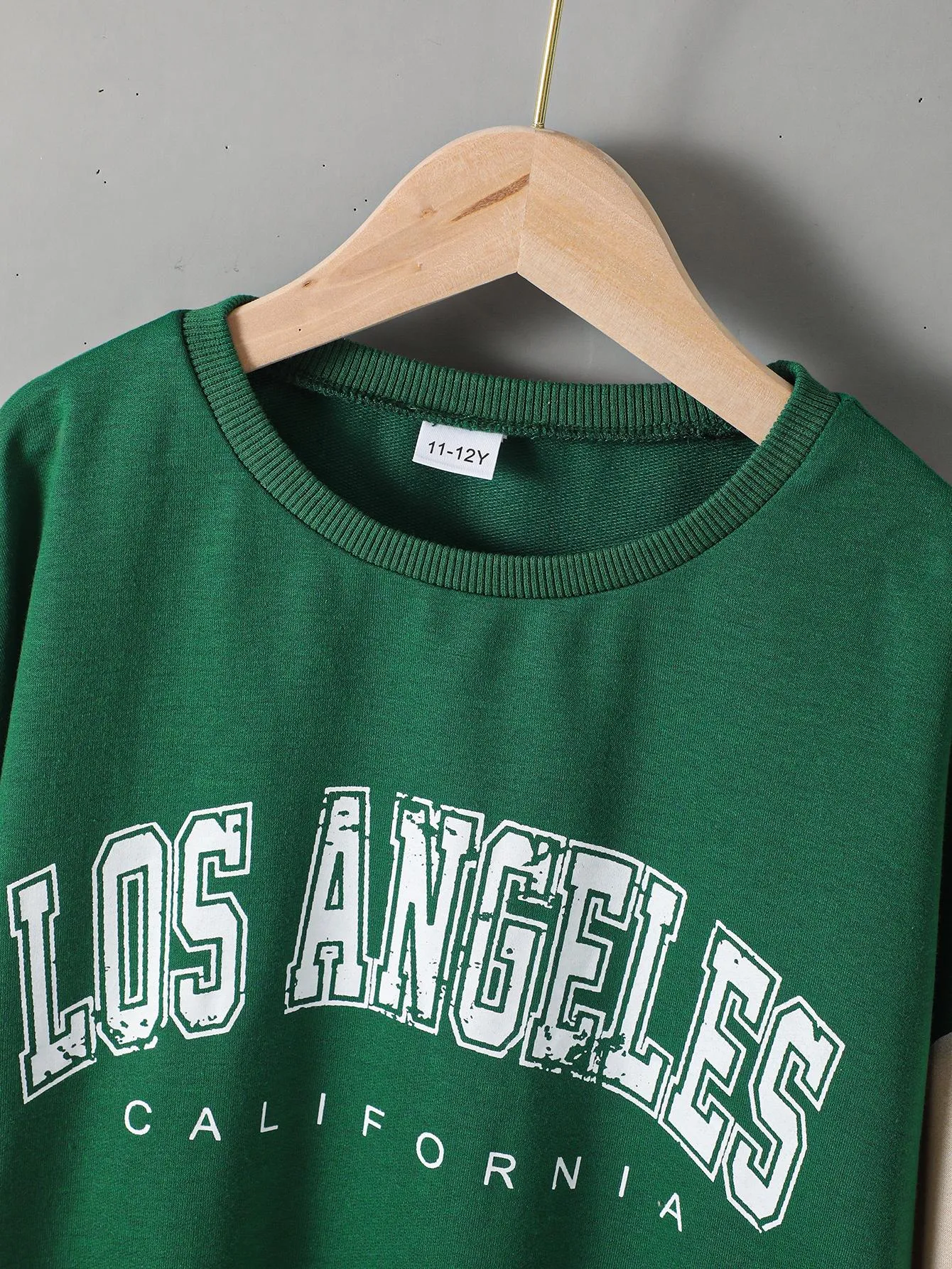 8-12Y Ready Stock Kid Boys Clothes LOS ANGELES Print Spilce Long Sleeve Sweater Catpapa JIT7588952