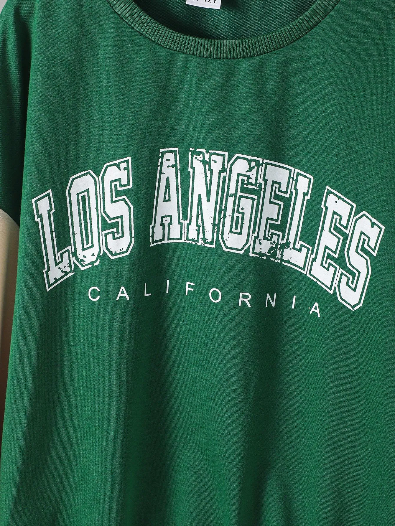 8-12Y Ready Stock Kid Boys Clothes LOS ANGELES Print Spilce Long Sleeve Sweater Catpapa JIT7588952