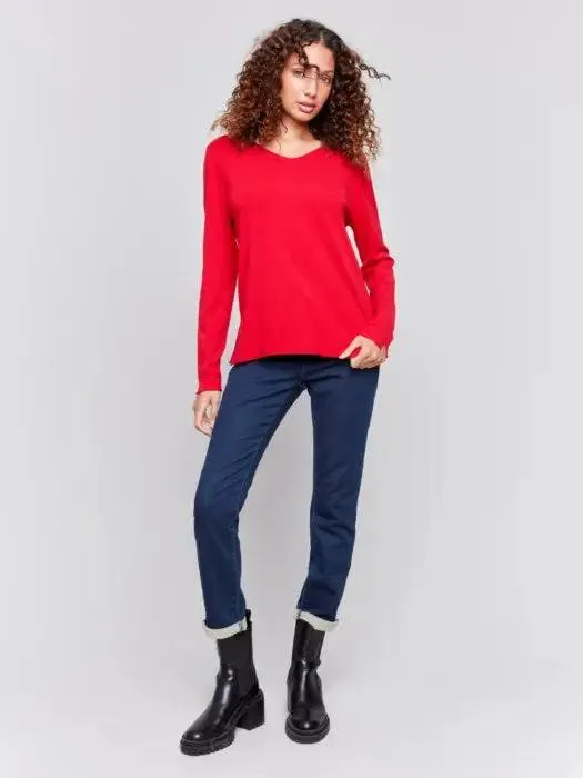 Basic V Neck Long Sleeve Sweater
