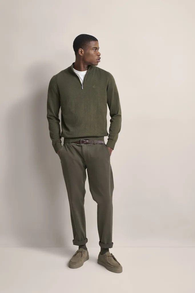 Bugatti - Cotton Cashmere Half Zip, Forest Green