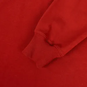 Cardinal Red Cotton Knit Hooded Sweater