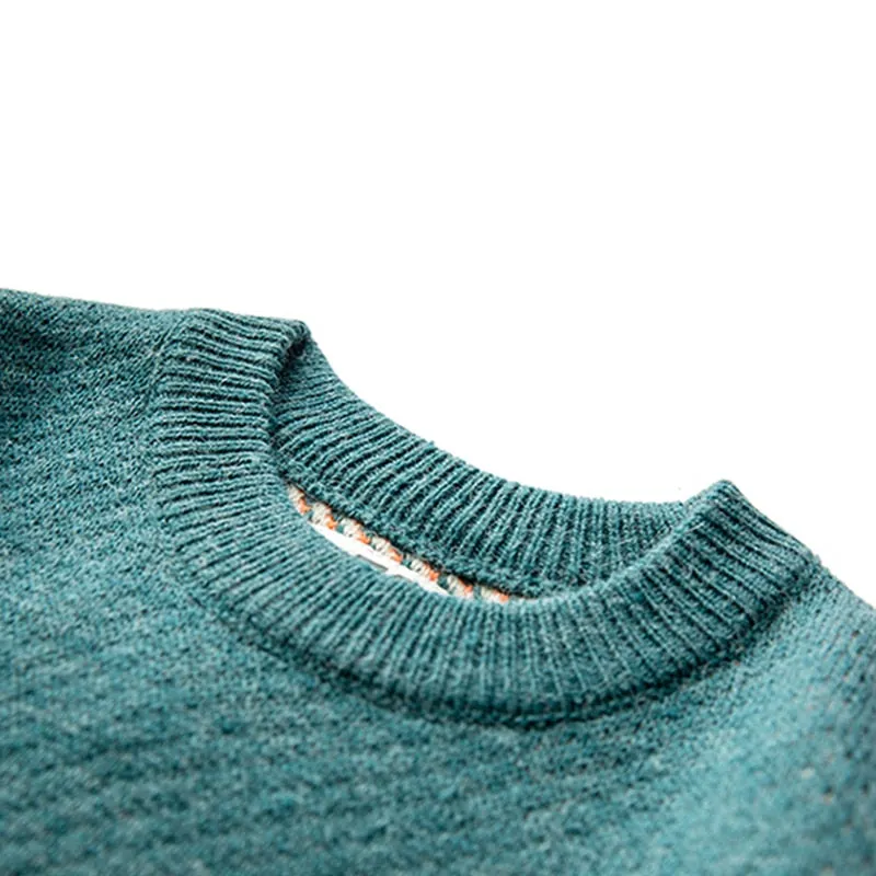 Cows Vintage Winter Sweater Warm Daily Knitwear Pullover Male Korean Casual O Neck Jumper Sweater BF Harajuku Knit Coats