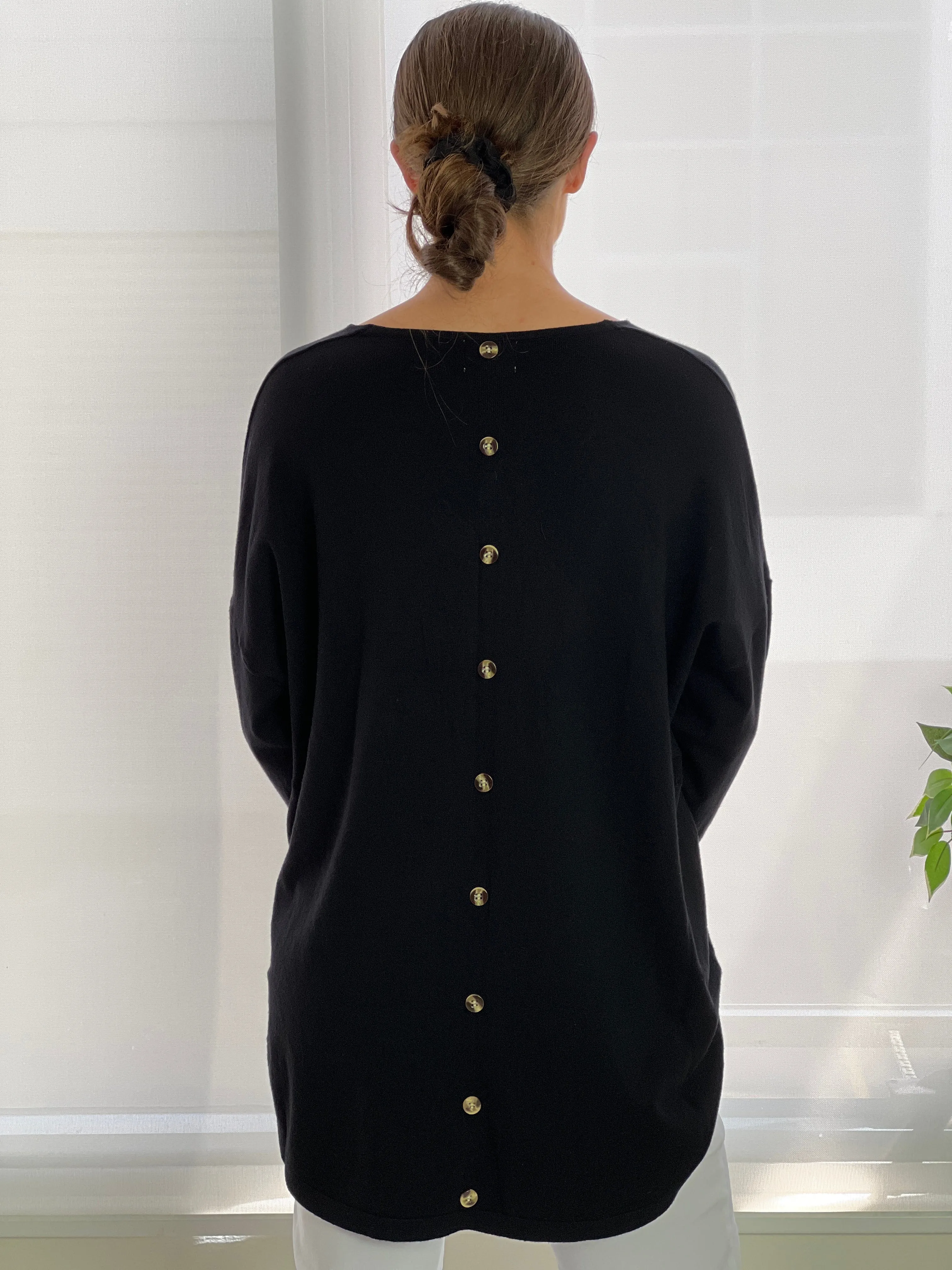 Danika Black Wool Knit Jumper