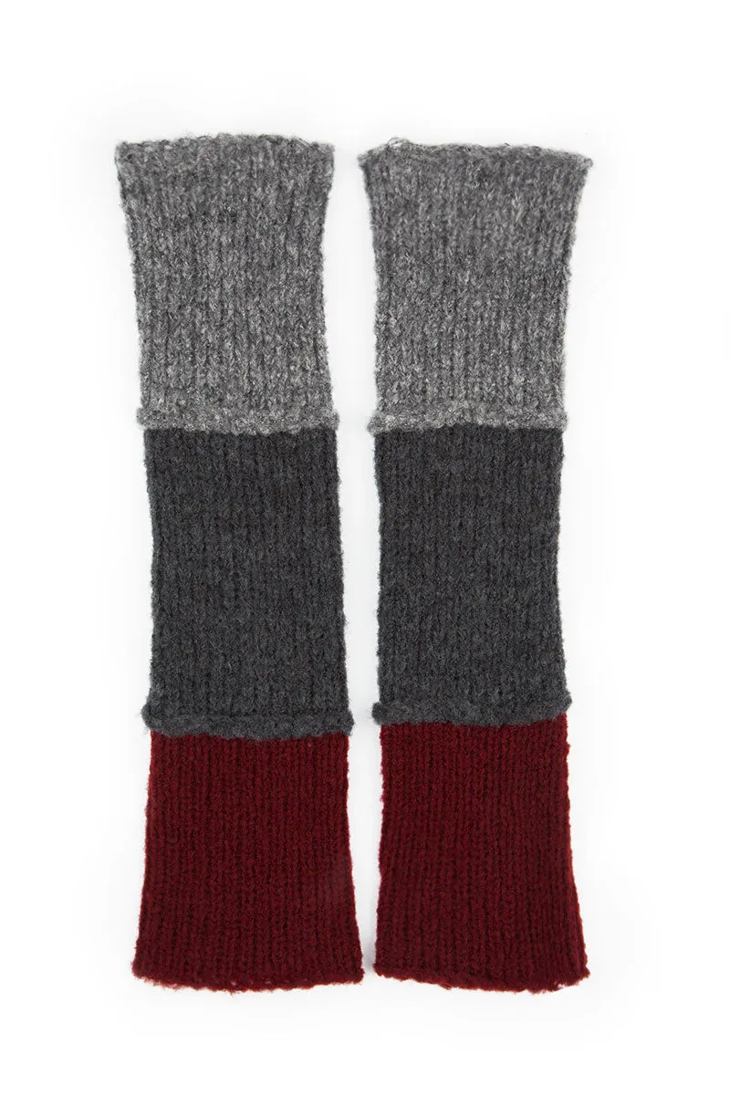 Dark Red & Grey Wool Wrists