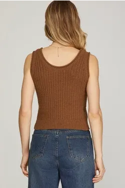 Ellis Sleeveless Textured Lightweight Sweater Top *FINAL SALE*