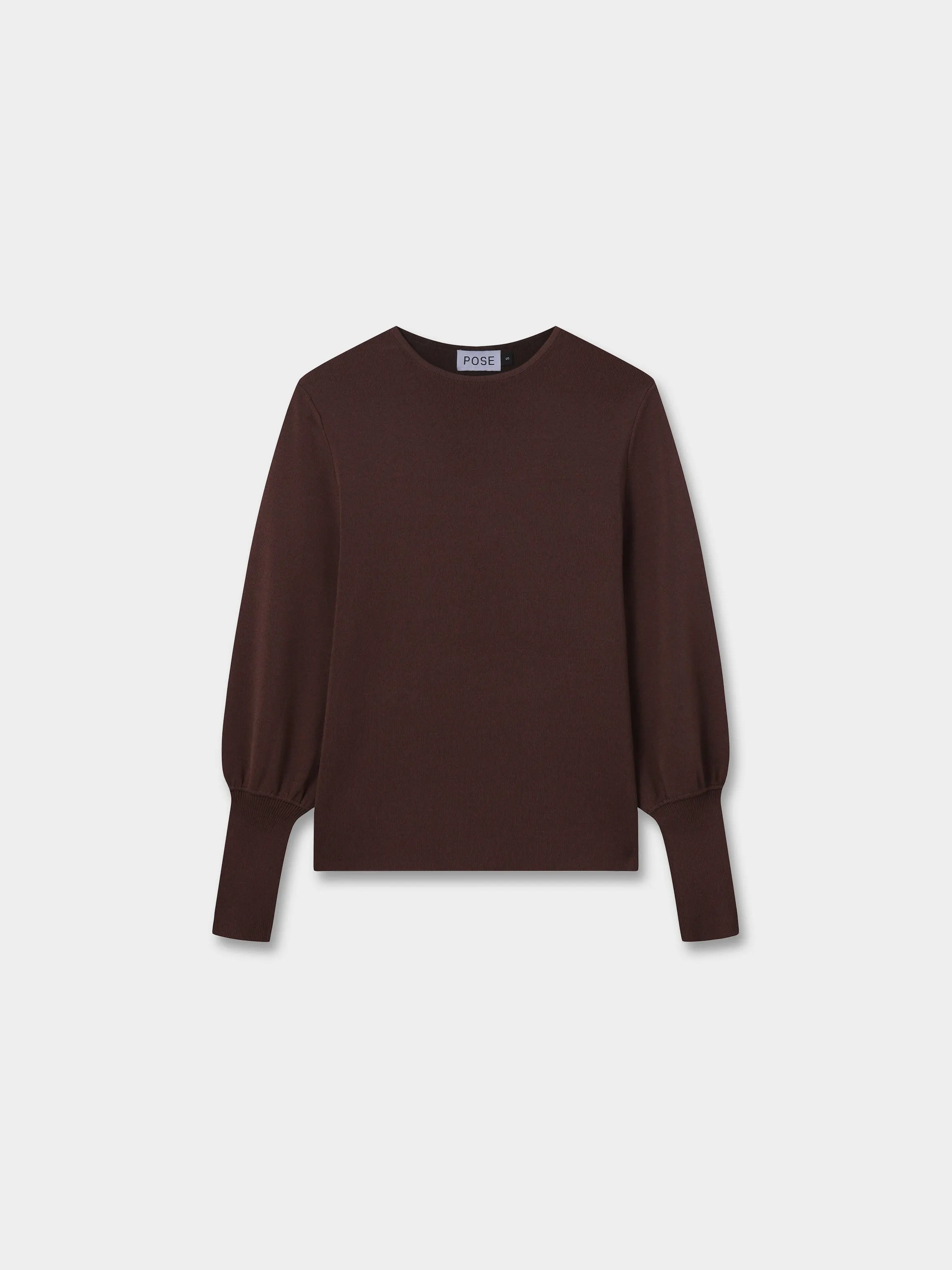 High Cuff Sweater-Brown