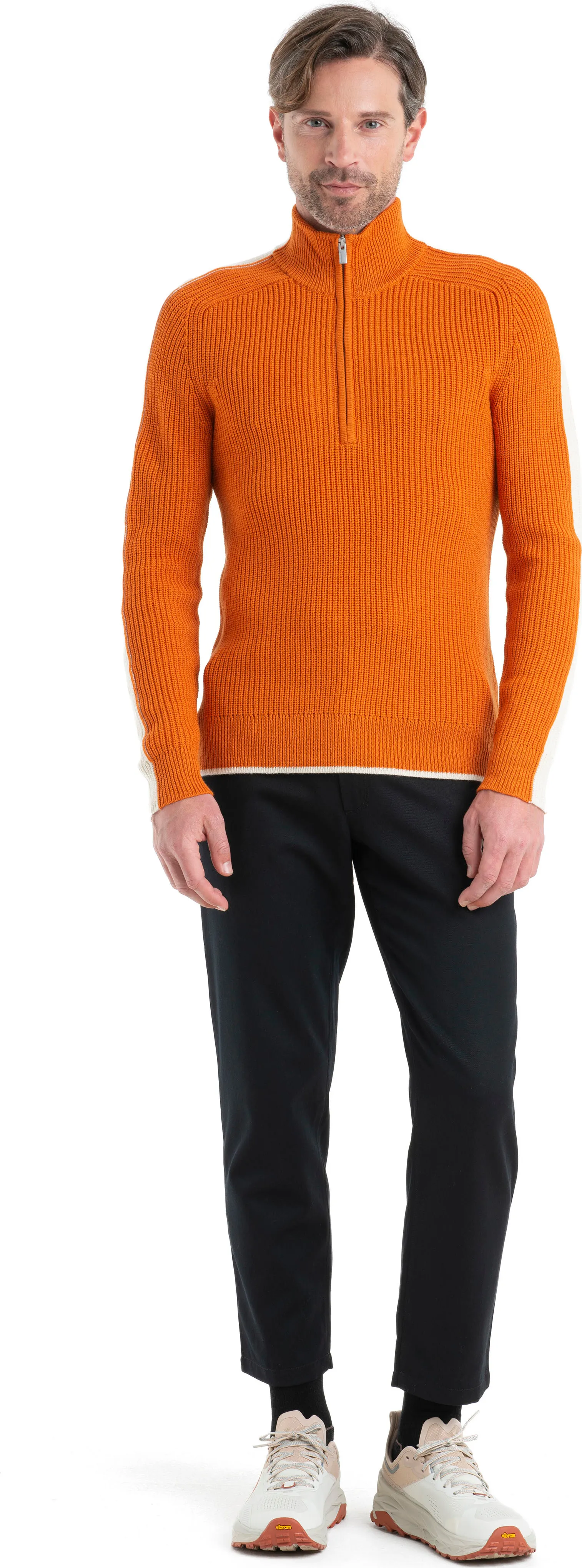 Icebreaker Men&#x27;s Lodge Long Sleeve Half Zip Sweater Earth/Undyed/Cb | Buy Icebreaker Men&#x27;s Lodge Long Sleeve Half Zip Sweater Earth/Undyed/Cb here | Outnorth