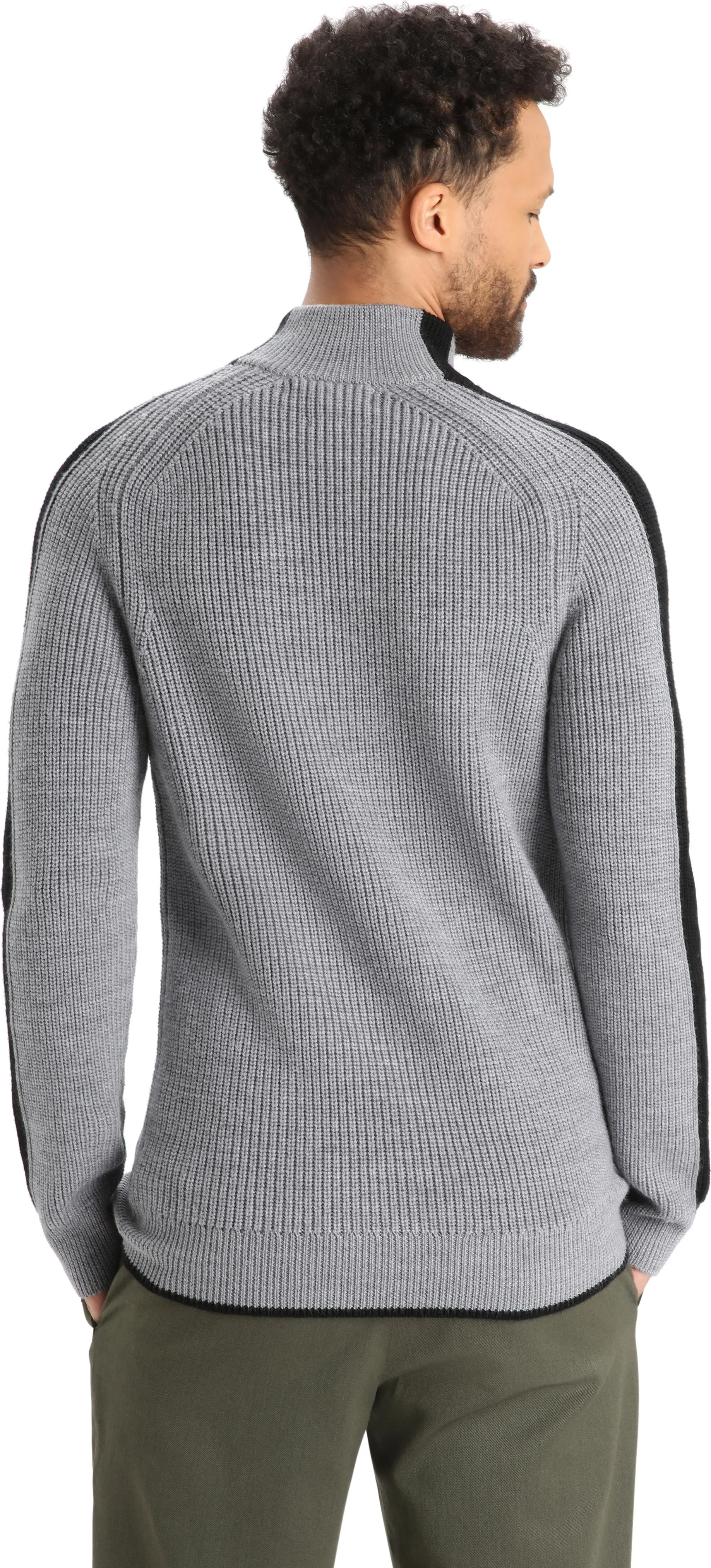 Icebreaker Men&#x27;s Lodge Long Sleeve Half Zip Sweater Gritstone Heather/Black | Buy Icebreaker Men&#x27;s Lodge Long Sleeve Half Zip Sweater Gritstone Heather/Black here | Outnorth
