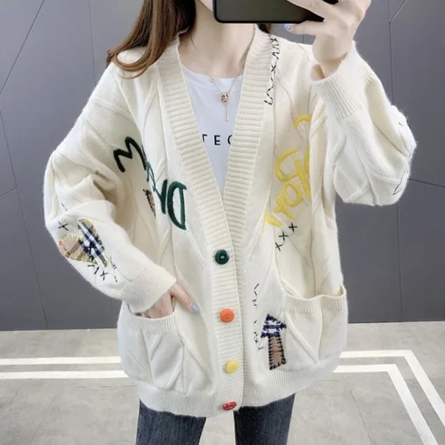 Kawaii Pink Personality Cardigan Sweater