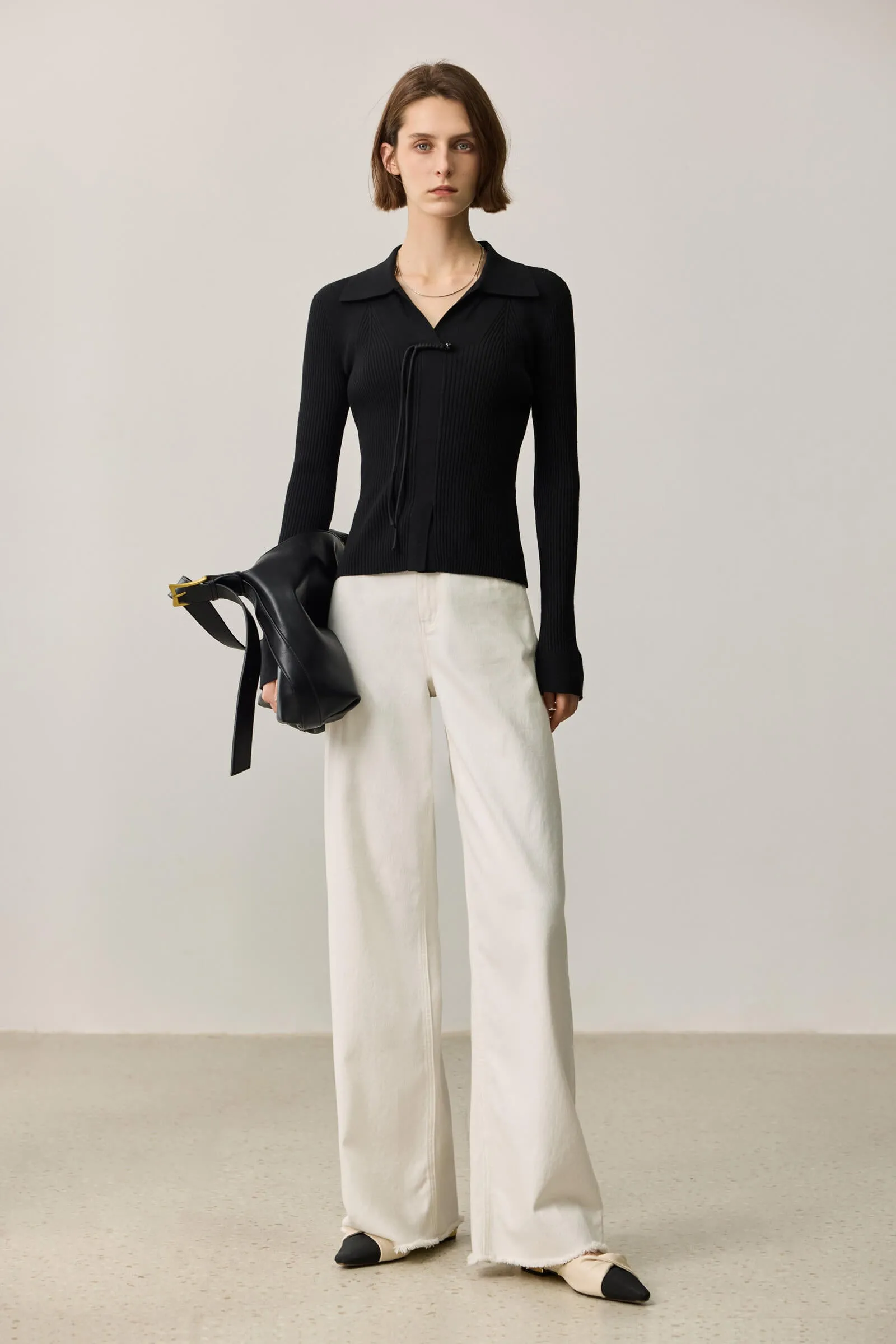 LILY Wool-Blend V-neck Sweater