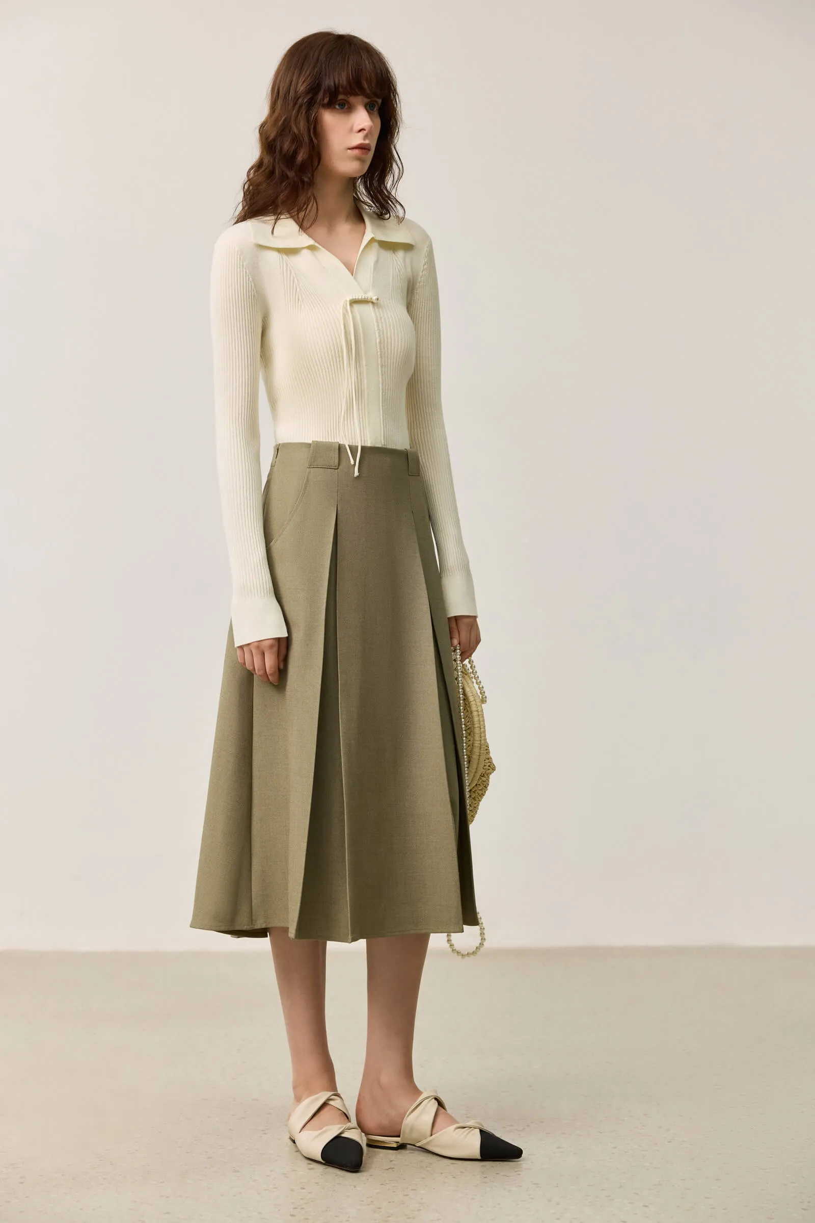 LILY Wool-Blend V-neck Sweater