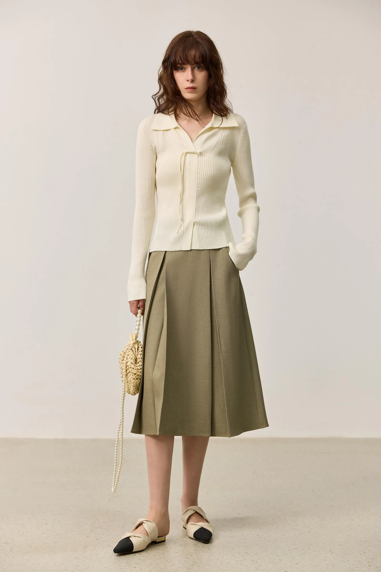 LILY Wool-Blend V-neck Sweater