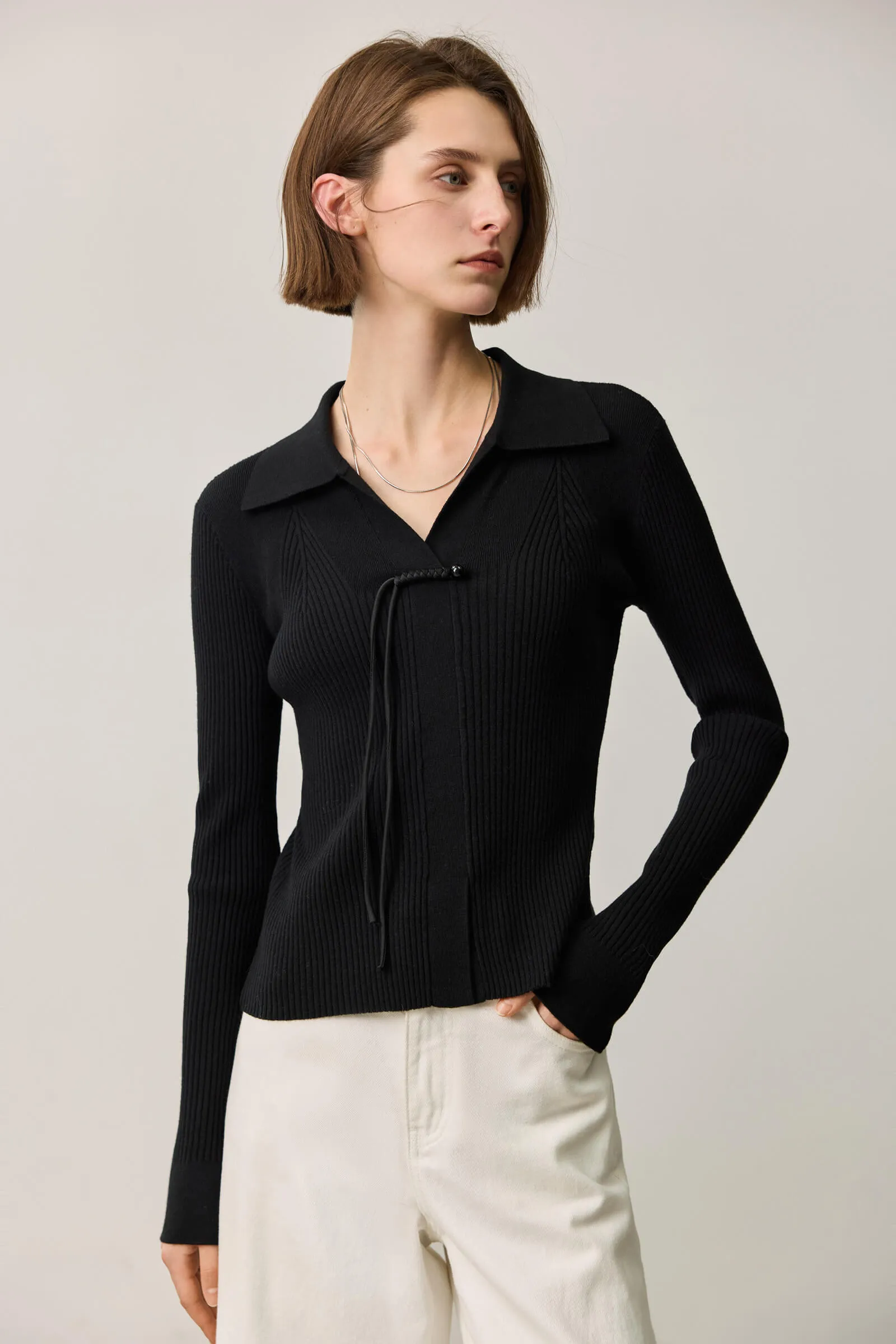 LILY Wool-Blend V-neck Sweater