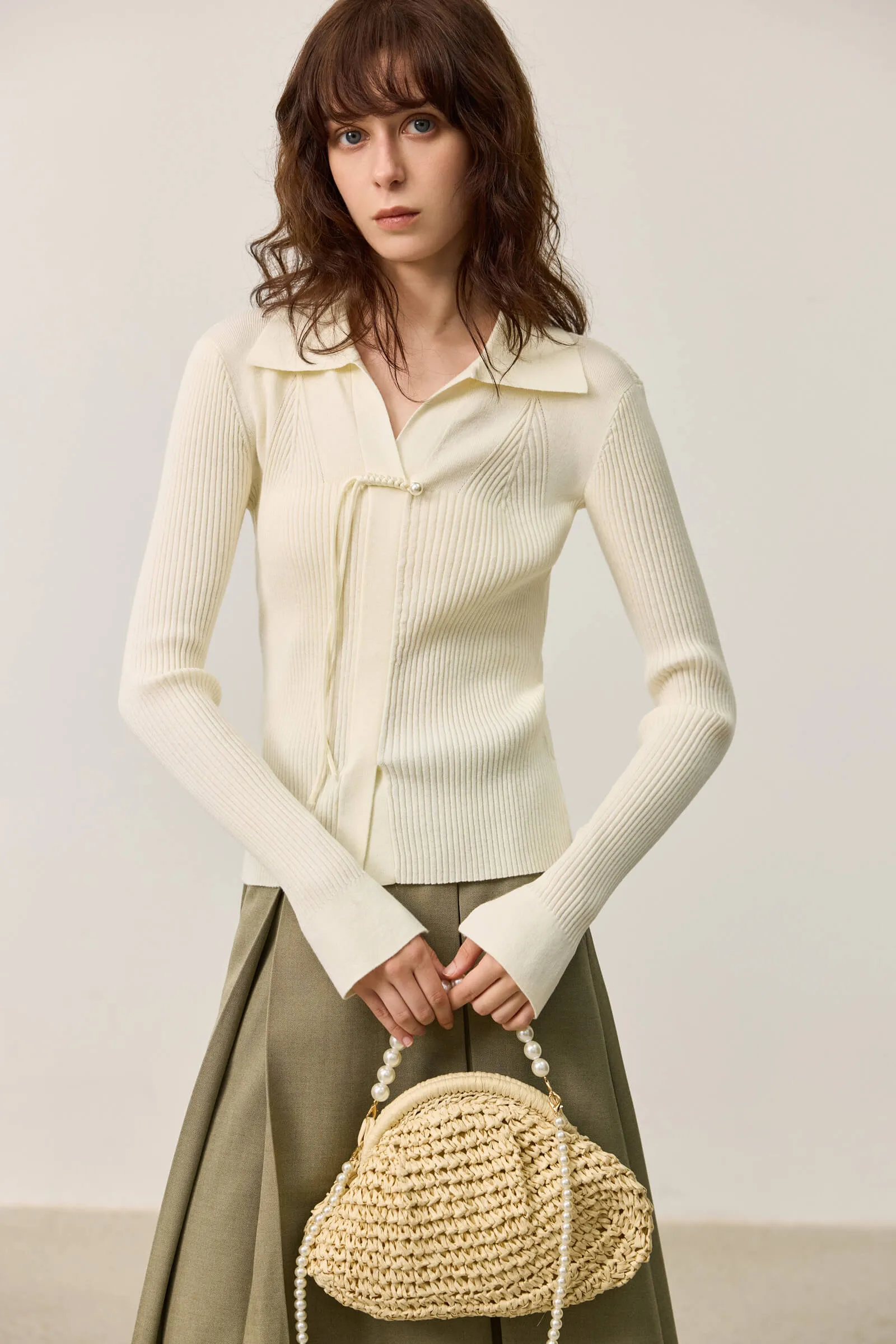 LILY Wool-Blend V-neck Sweater