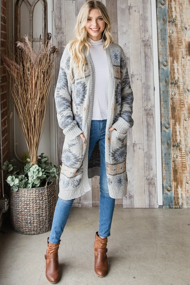 Long Aztec Soft Cardigan