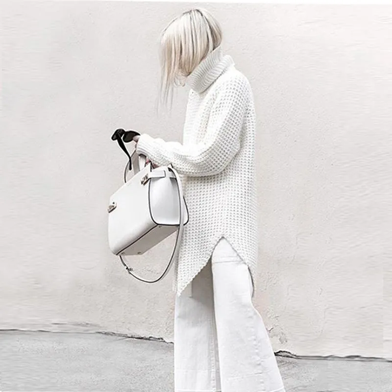 Padded turtleneck sweater women