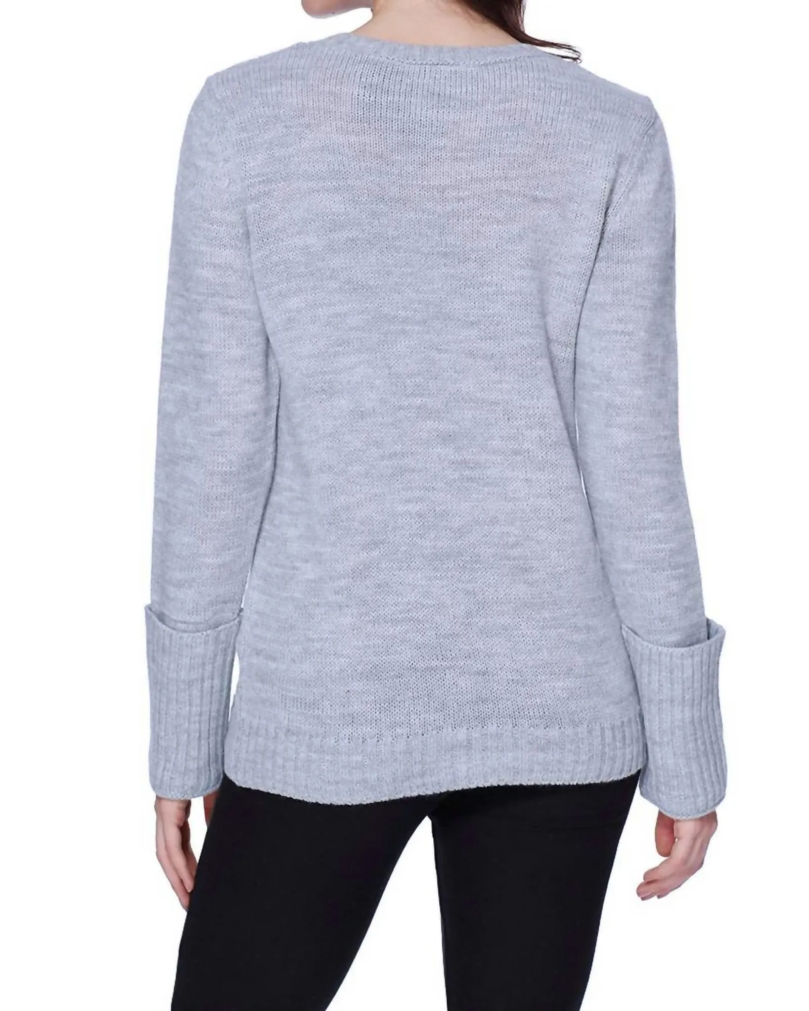 Parker Tie Up Sweater in Gray | Gray