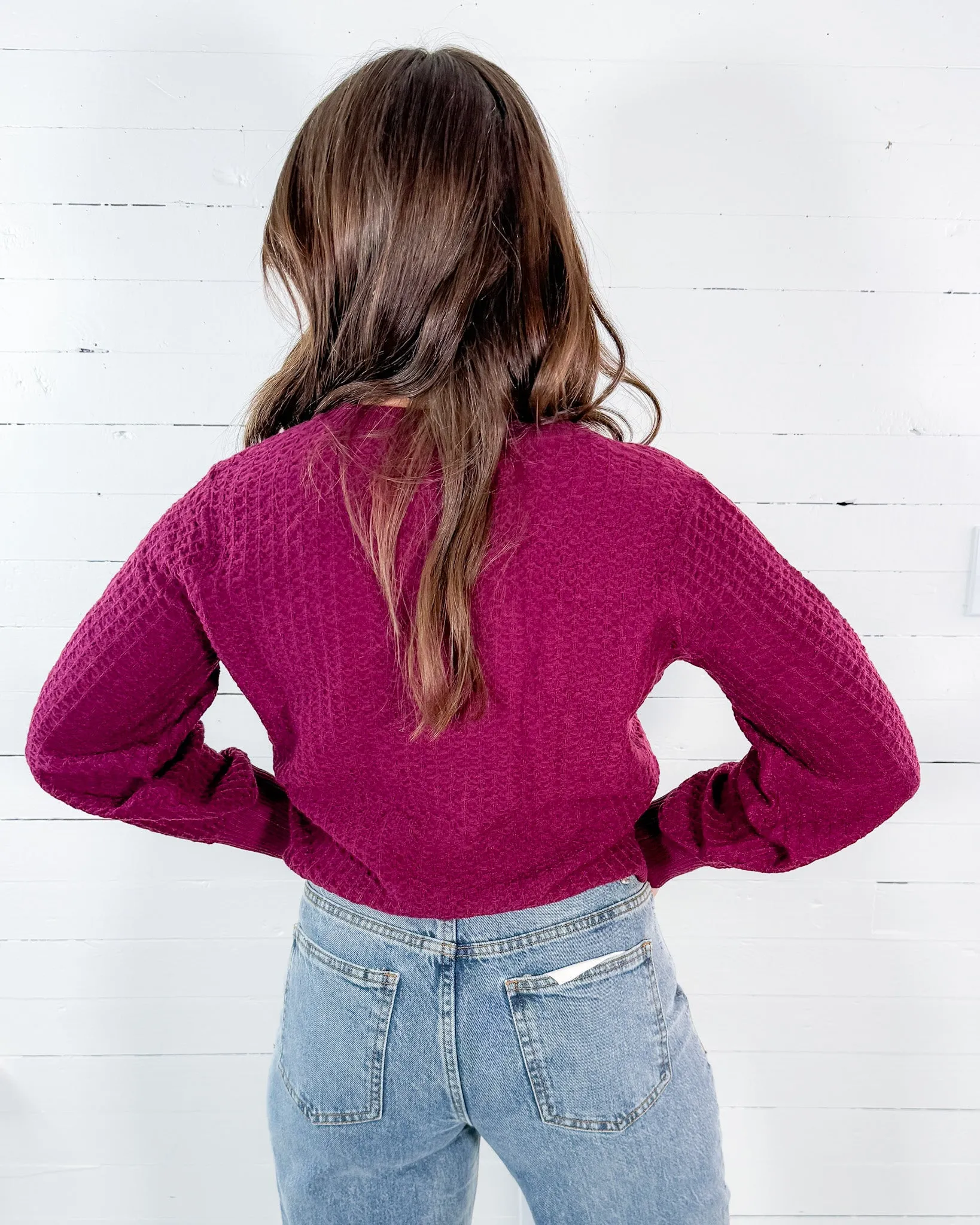 Percy Wine Textured Sweater