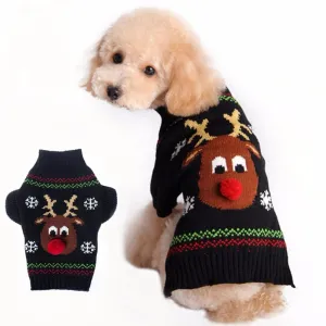 Pet Halloween Cartoon Striped Clown Cute Santa Claus Christmas Dog Sweater Pet Winter Knitwear Warm Clothes Costume