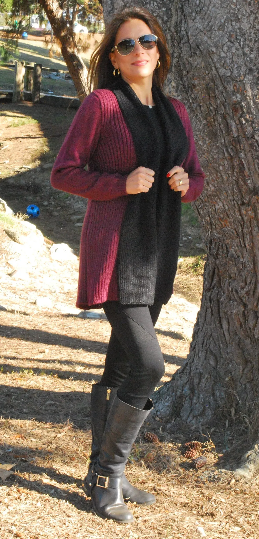 "Francesca" Collar Draping Sweater