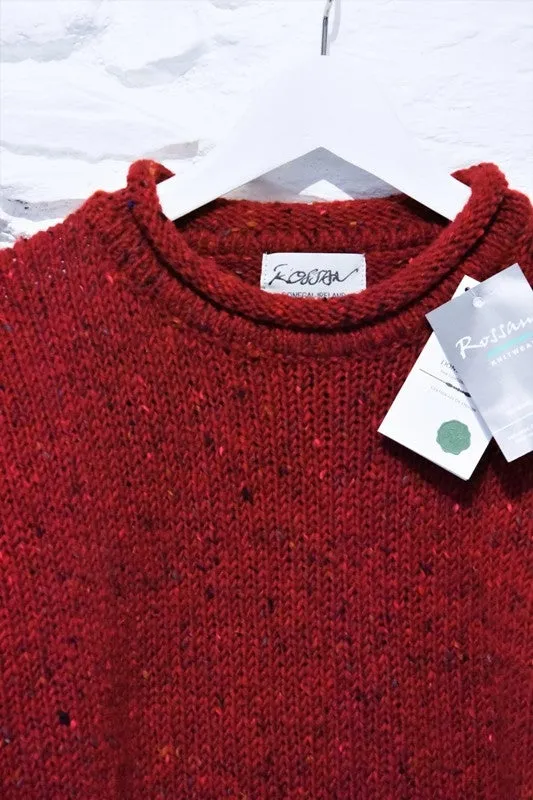 Roll neck jumper – Speckled red – Rossan Knitwear