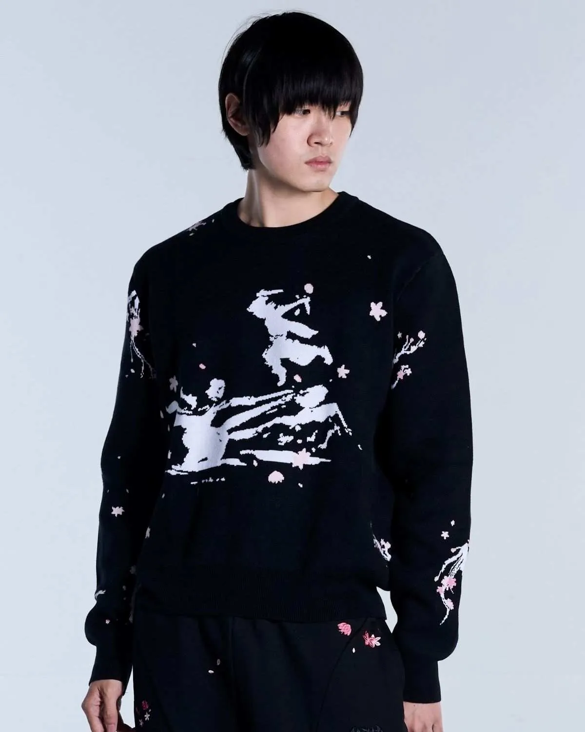 Sakura Black Knit Sweater