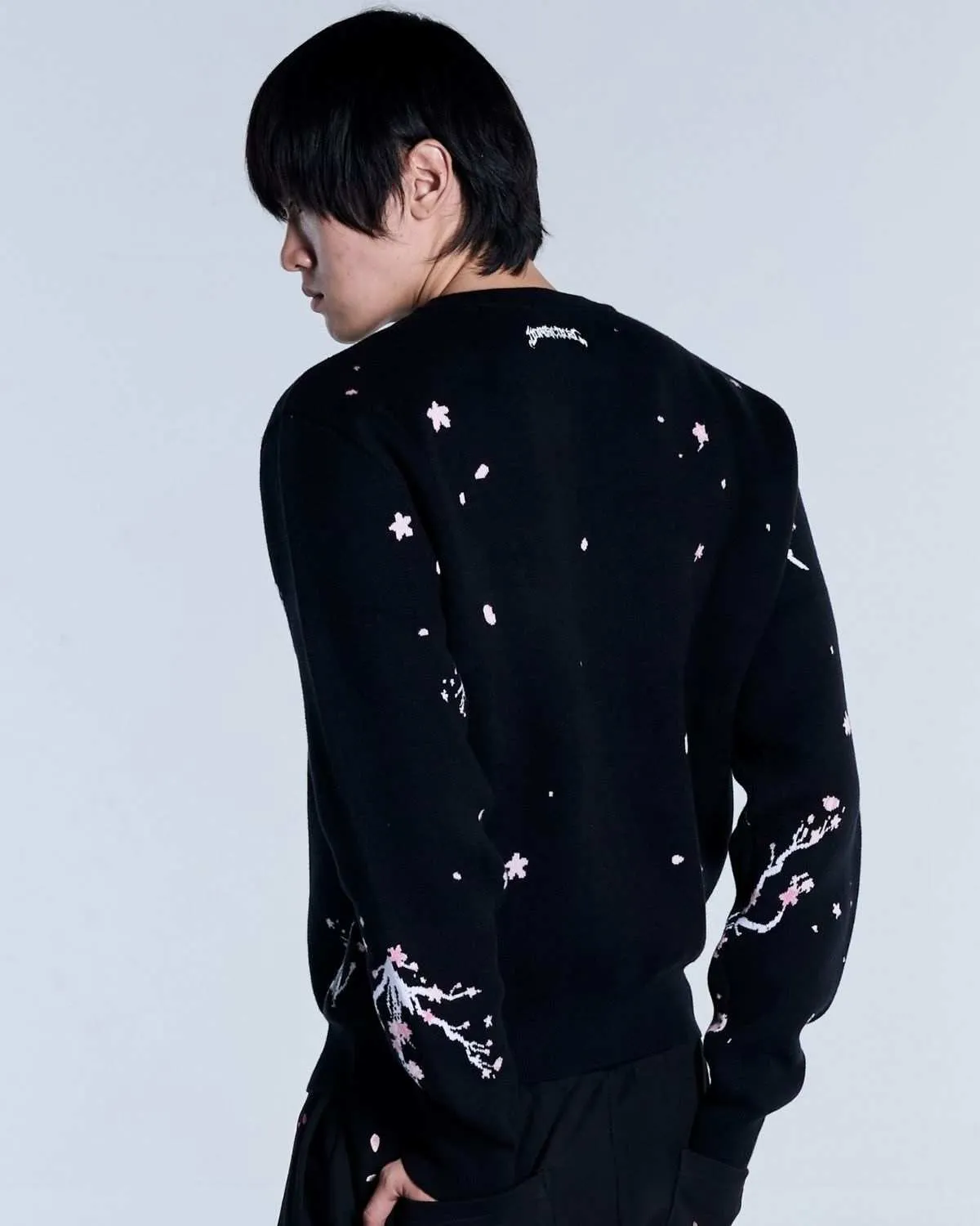 Sakura Black Knit Sweater