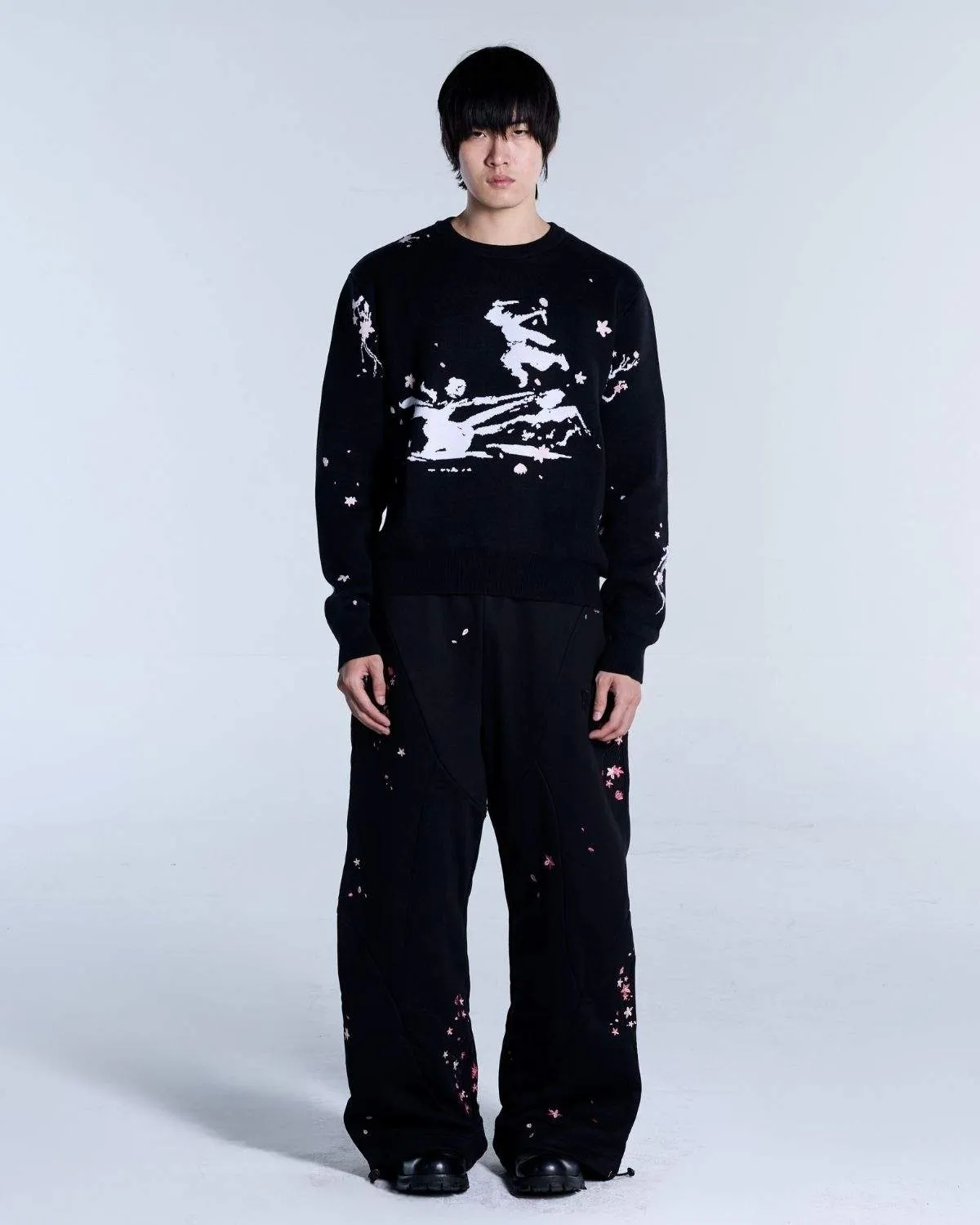 Sakura Black Knit Sweater