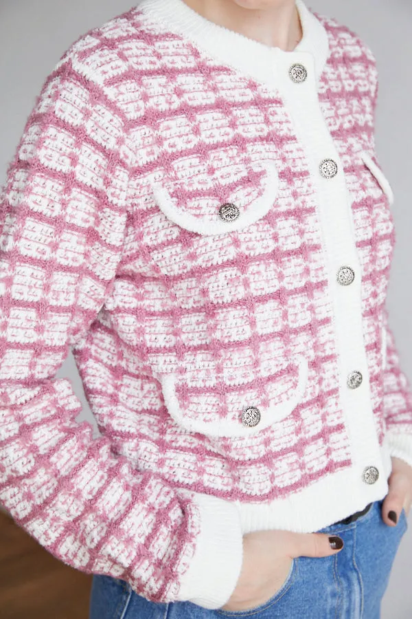 Scarlett Knit Cardigan  <br> -Mauve PNK-