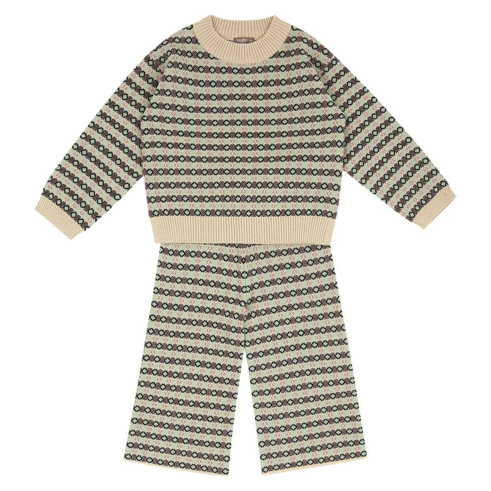 Striped Knit Top & Pants Set