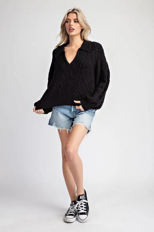 Textured Cropped Sweater Top