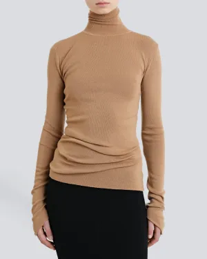 The Merino Turtleneck Point Sleeve Sweater - Spice