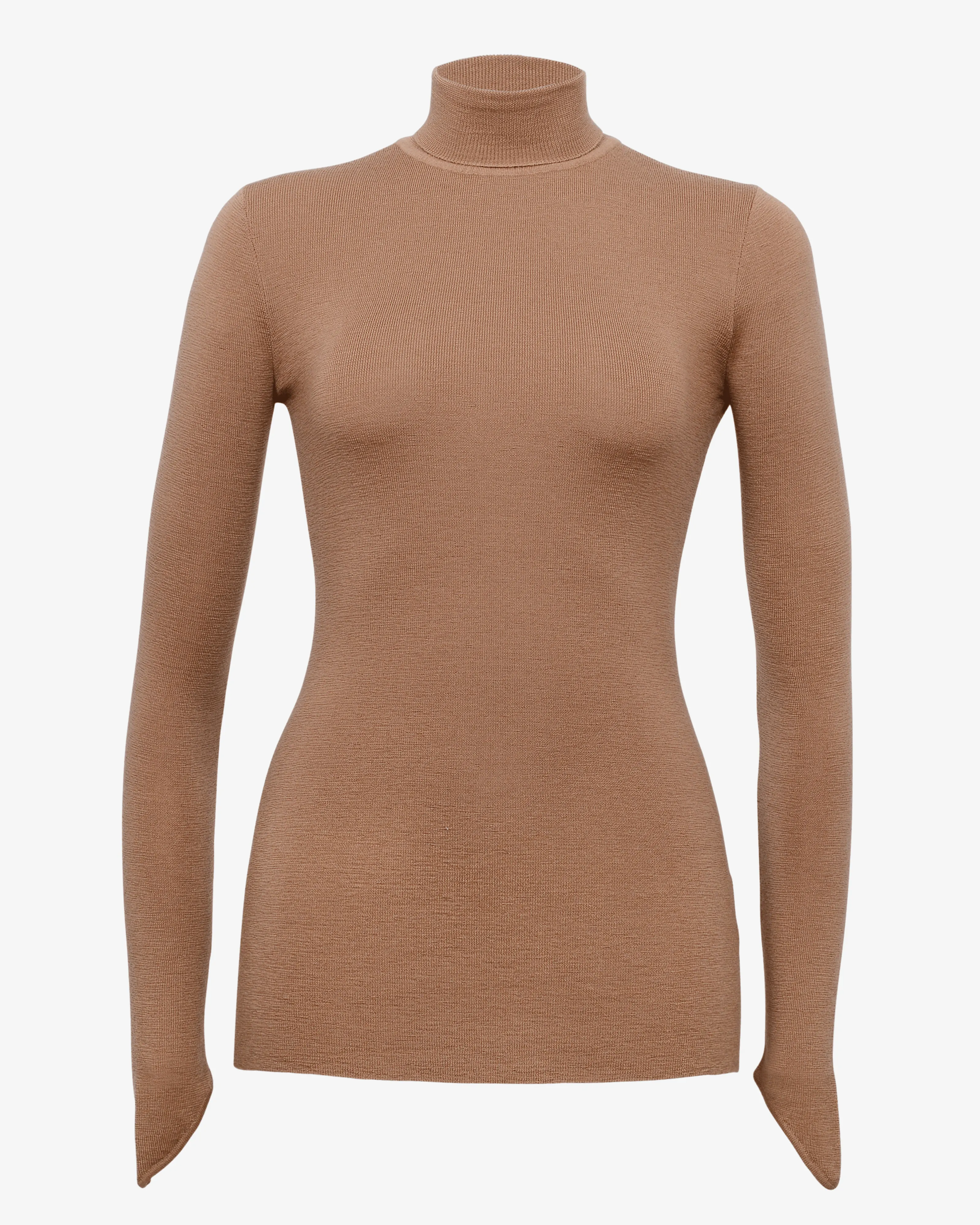 The Merino Turtleneck Point Sleeve Sweater - Spice